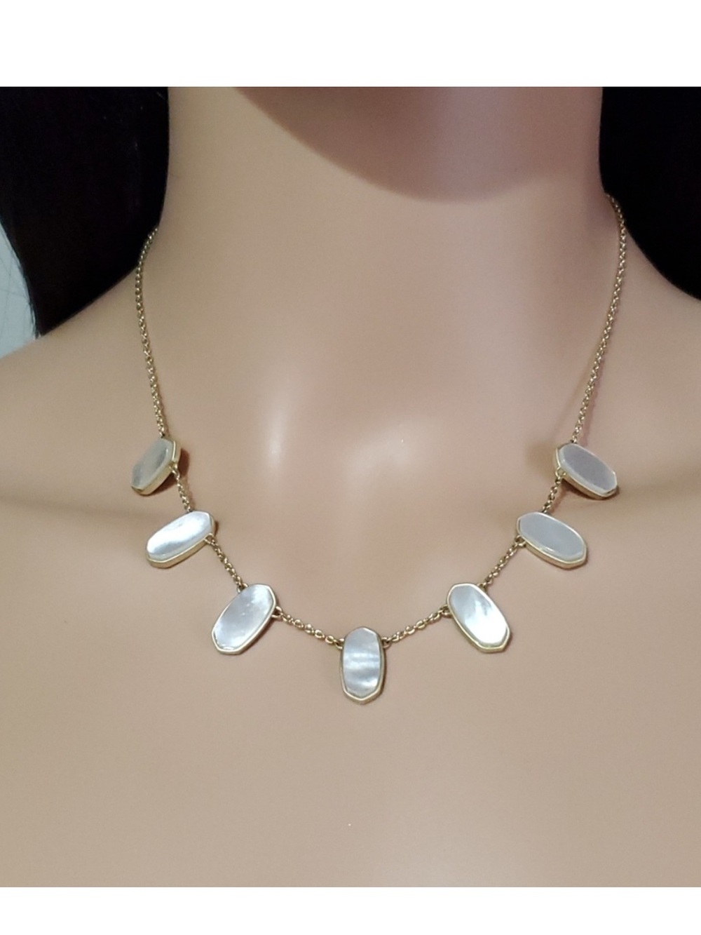 Kendra Scott Gold Necklace with White Mother-of-Pearl Stones